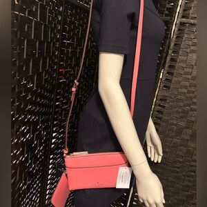 NWT Kate Spade Sadie saffiano leather adjustable crossbody peach 249
